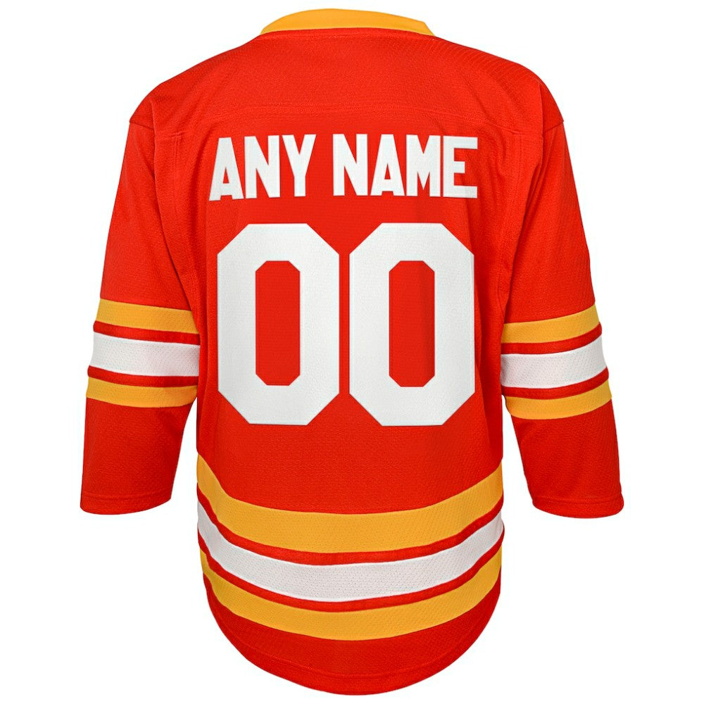 NHL Red Calgary Flames Youth Home Replica Custom Jersey