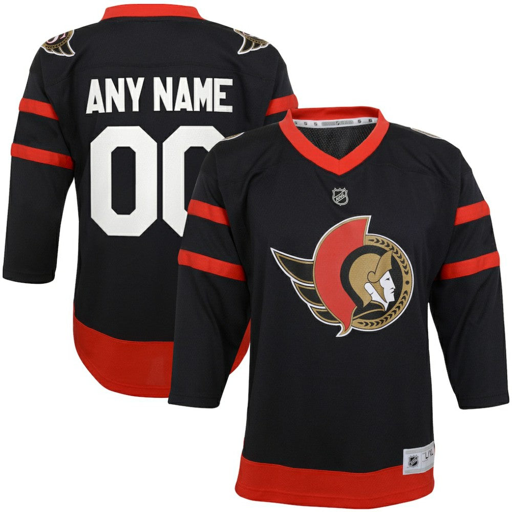 NHL Black Ottawa Senators Youth Home Replica Custom Jersey