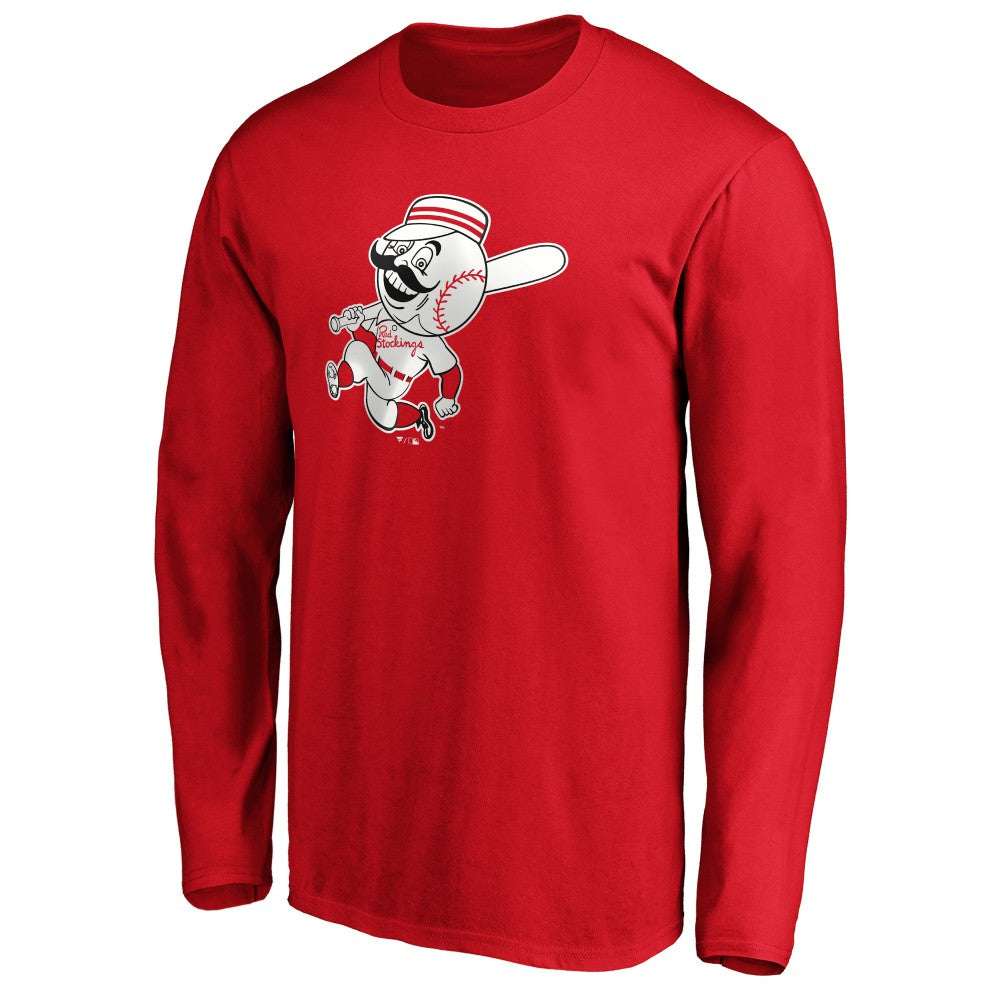 MLB Cincinnati Reds Cooperstown Collection Huntington Logo Long Sleeve T-Shirt