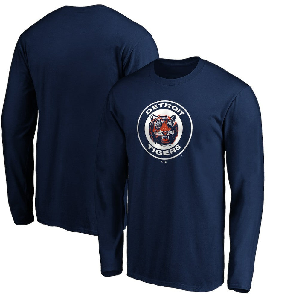 MLB Detroit Tigers Cooperstown Collection Huntington Logo Long Sleeve T-Shirt