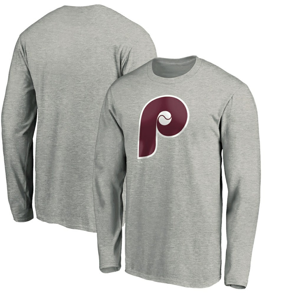 MLB Philadelphia Phillies Cooperstown Collection Huntington Logo Long Sleeve T-Shirt