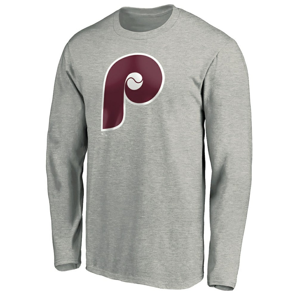 MLB Philadelphia Phillies Cooperstown Collection Huntington Logo Long Sleeve T-Shirt