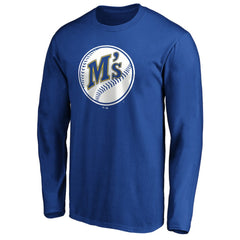 MLB Seattle Mariners Cooperstown Collection Huntington Logo Long Sleeve T-Shirt