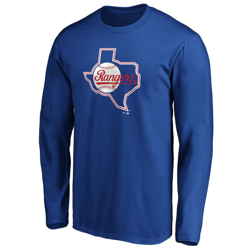 MLB Texas Rangers Cooperstown Collection Huntington Logo Long Sleeve T-Shirt