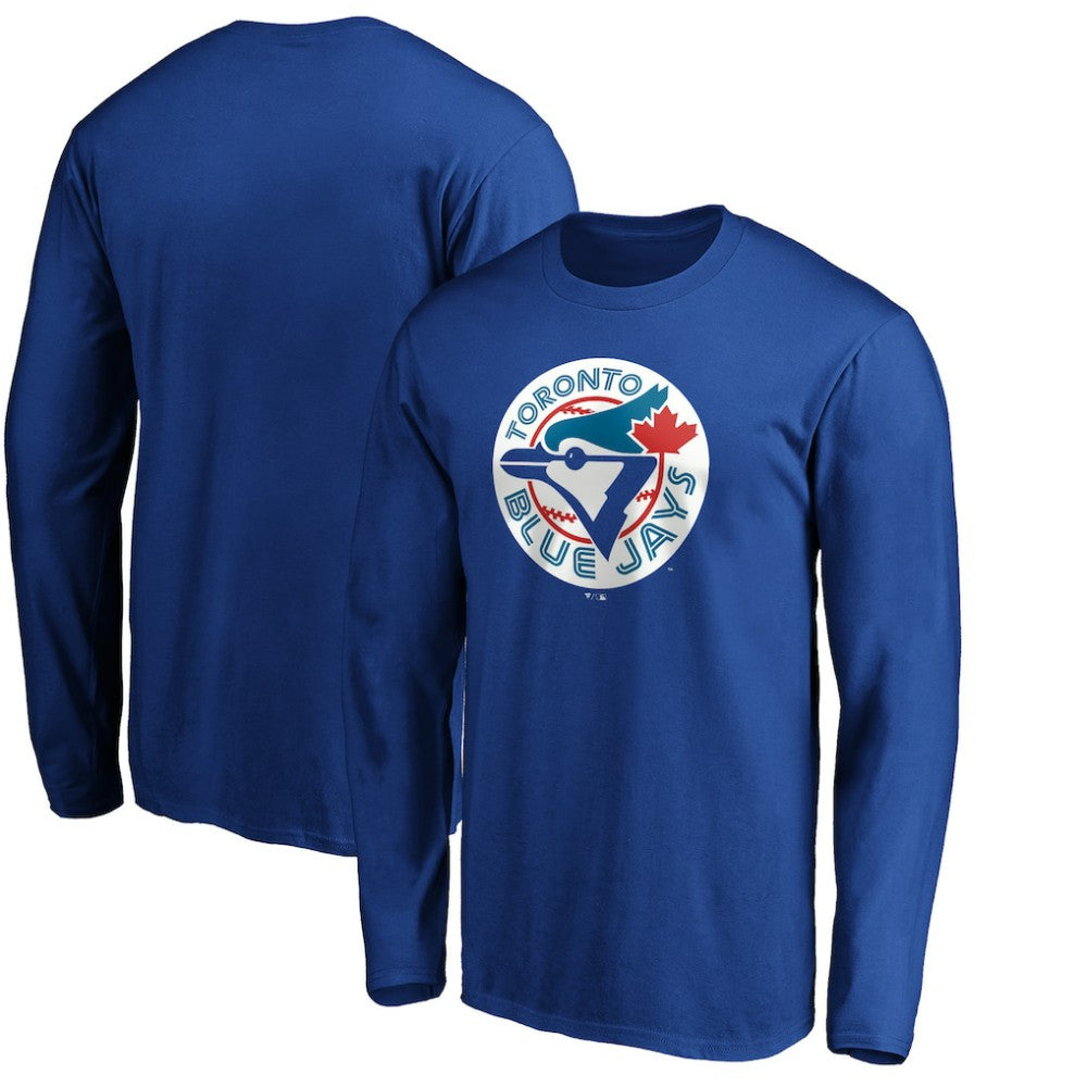 MLB Toronto Blue Jays Cooperstown Collection Huntington Logo Long Sleeve T-Shirt