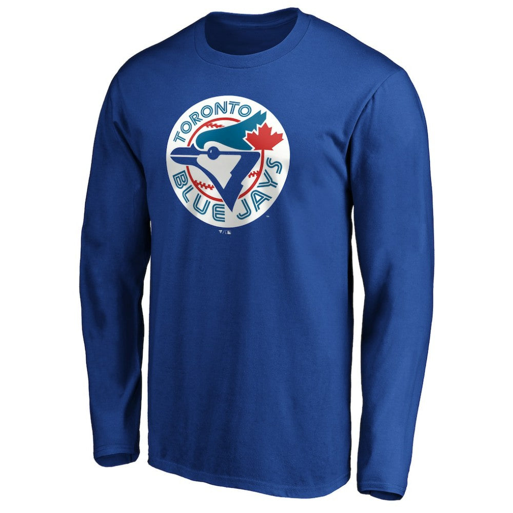 MLB Toronto Blue Jays Cooperstown Collection Huntington Logo Long Sleeve T-Shirt