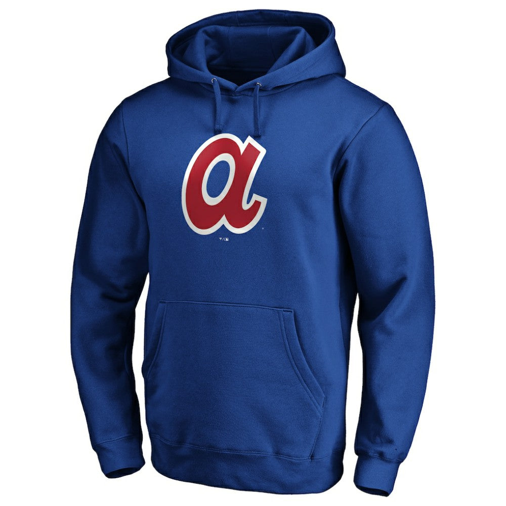 MLB Atlanta Braves Cooperstown Collection Huntington Logo Fitted Pullover Hoodie