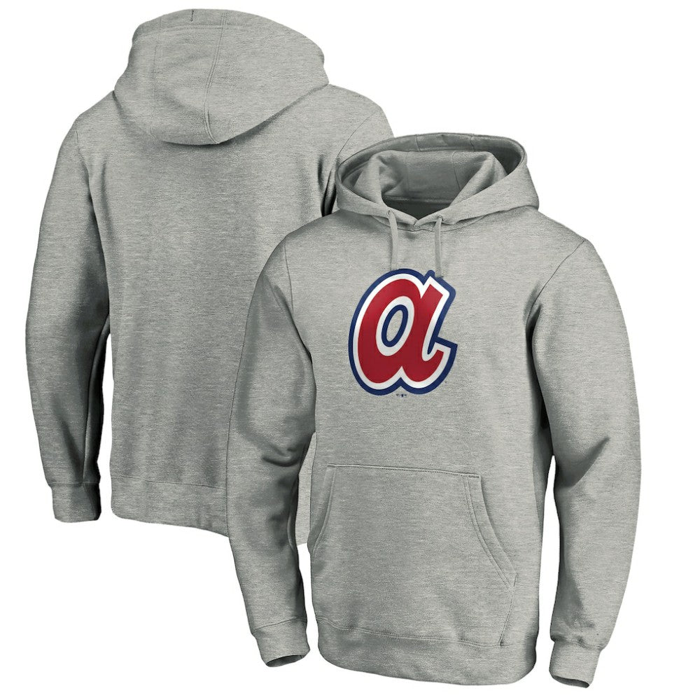MLB Atlanta Braves Cooperstown Collection Huntington Logo Fitted Pullover Hoodie