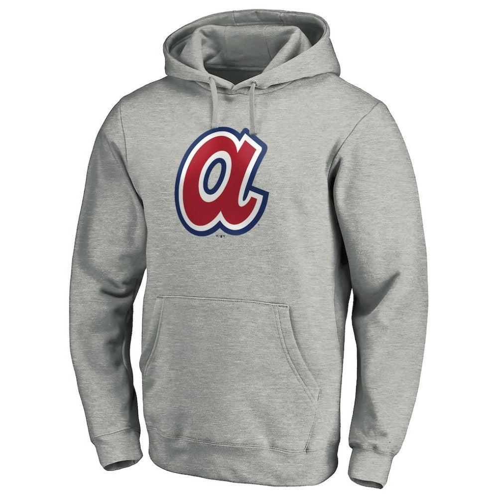 MLB Atlanta Braves Cooperstown Collection Huntington Logo Fitted Pullover Hoodie