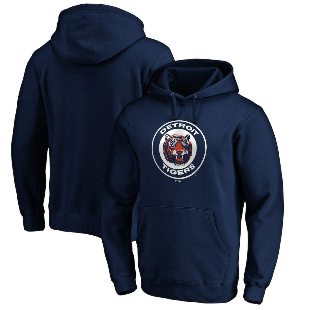 MLB Detroit Tigers Cooperstown Collection Huntington Logo Fitted Pullover Hoodie