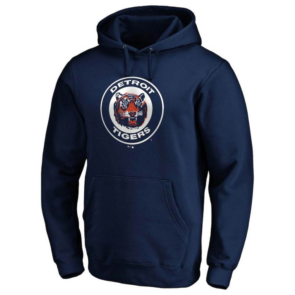 MLB Detroit Tigers Cooperstown Collection Huntington Logo Fitted Pullover Hoodie