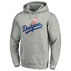 MLB Los Angeles Dodgers Cooperstown Collection Huntington Logo Fitted Pullover Hoodie