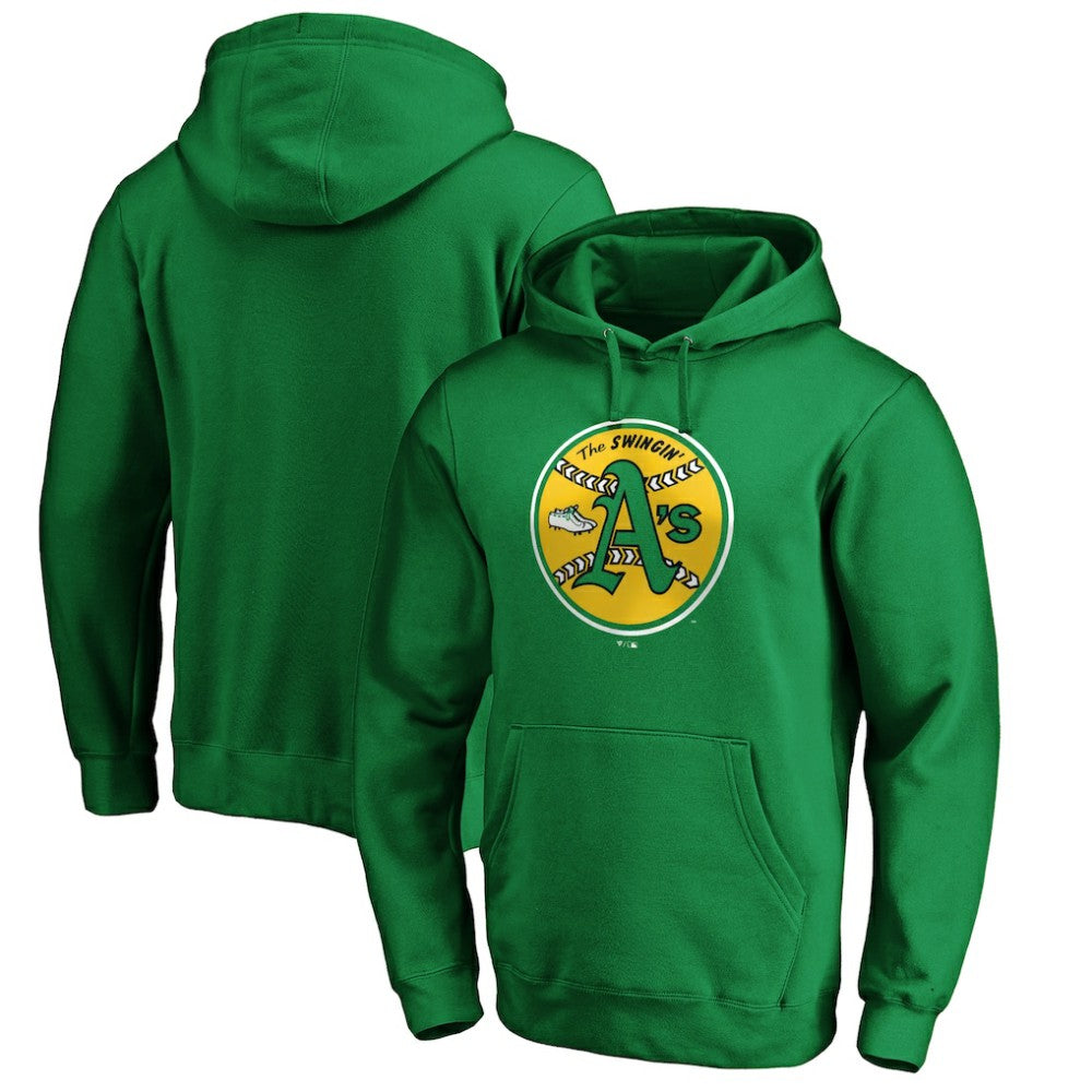 MLB Oakland Athletics Cooperstown Collection Huntington Logo Fitted Pullover Hoodie
