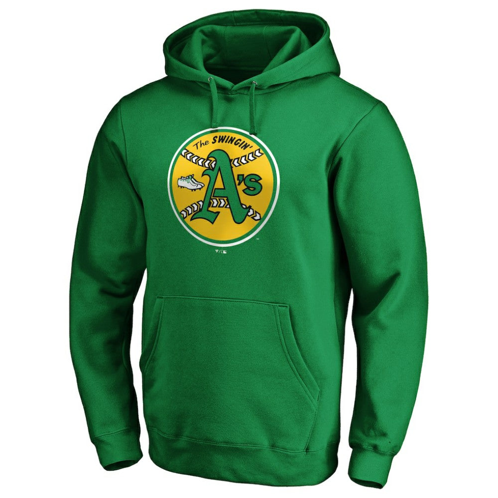 MLB Oakland Athletics Cooperstown Collection Huntington Logo Fitted Pullover Hoodie