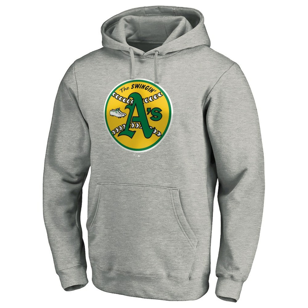 MLB Athletics Cooperstown Collection Huntington Logo Fitted Pullover Hoodie