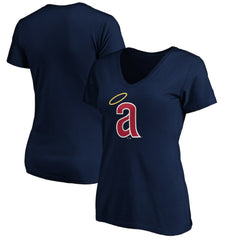 MLB California Angels Women's Cooperstown Collection Huntington Logo V-Neck T-Shirt