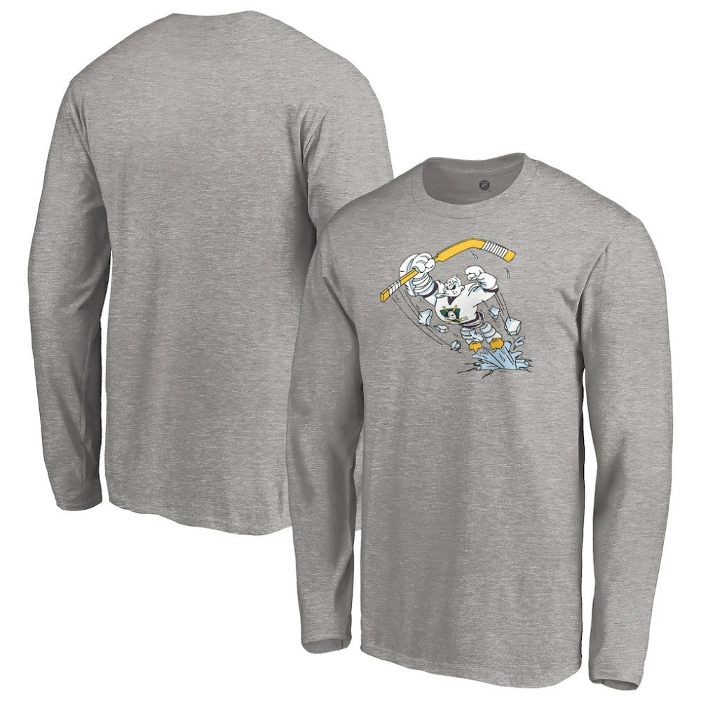 NHL Heather Gray Anaheim Ducks Special Edition Primary Logo Long Sleeve T-Shirt
