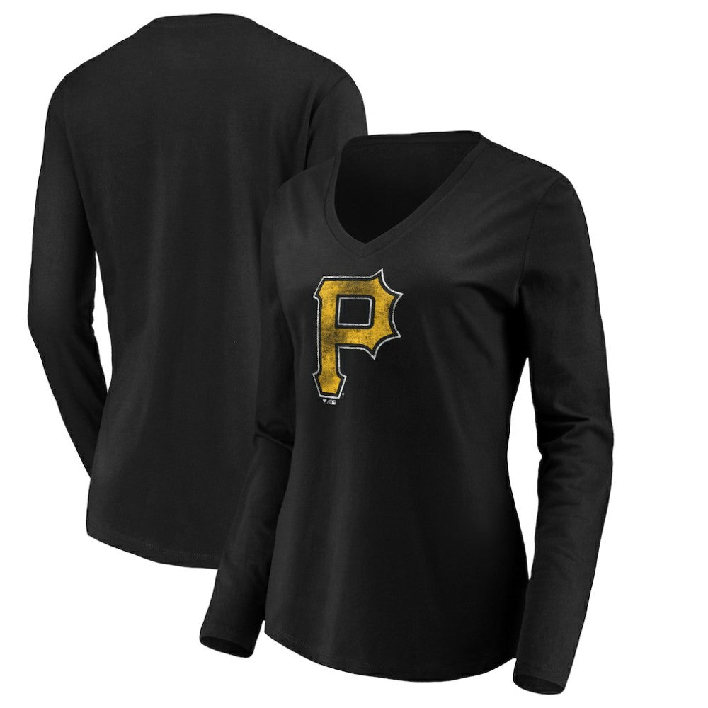 MLB Pittsburgh Pirates Women's Core Distressed Team Long Sleeve T-Shirt