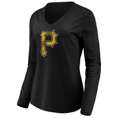 MLB Pittsburgh Pirates Women's Core Distressed Team Long Sleeve T-Shirt