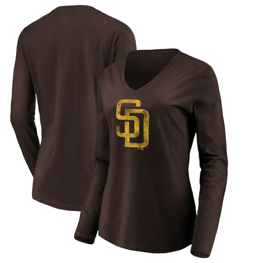 MLB San Diego Padres Women's Core Distressed Team Long Sleeve T-Shirt
