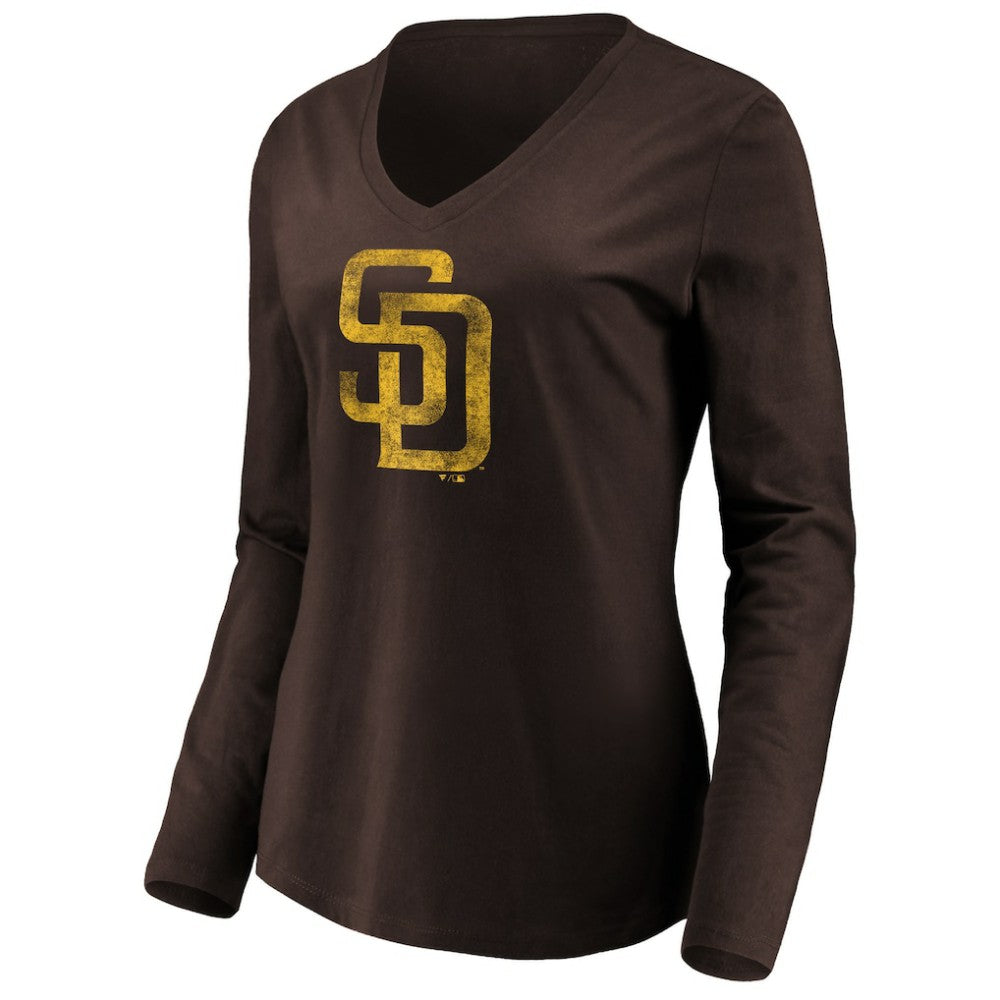MLB San Diego Padres Women's Core Distressed Team Long Sleeve T-Shirt