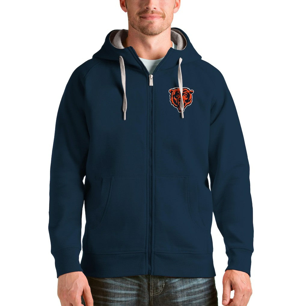 Antigua Bear Head Victory Full-Zip Hoodie - Chicago Bears
