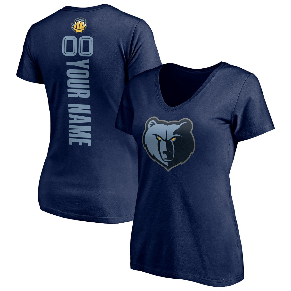 NBA Memphis Grizzlies Women's Playmaker Personalized Name & Number V-Neck T-Shirt