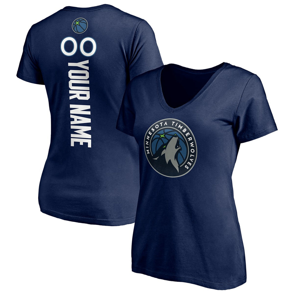 NBA Minnesota Timberwolves Women's Playmaker Personalized Name & Number V-Neck T-Shirt