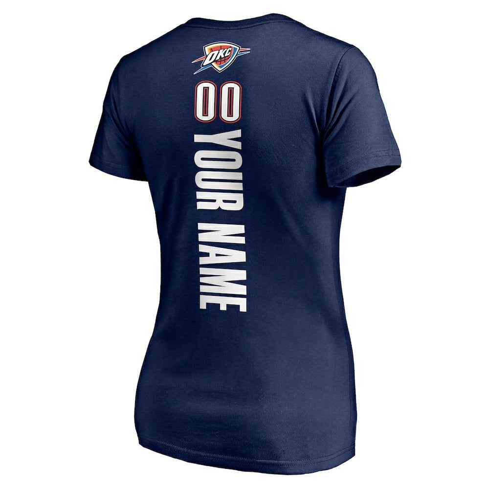 NBA Oklahoma City Thunder Women's Playmaker Personalized Name & Number V-Neck T-Shirt