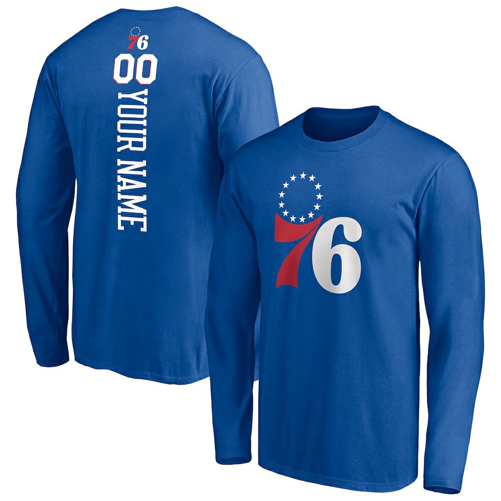 NBA Philadelphia 76ers Playmaker Personalized Name & Number Long Sleeve T-Shirt sale