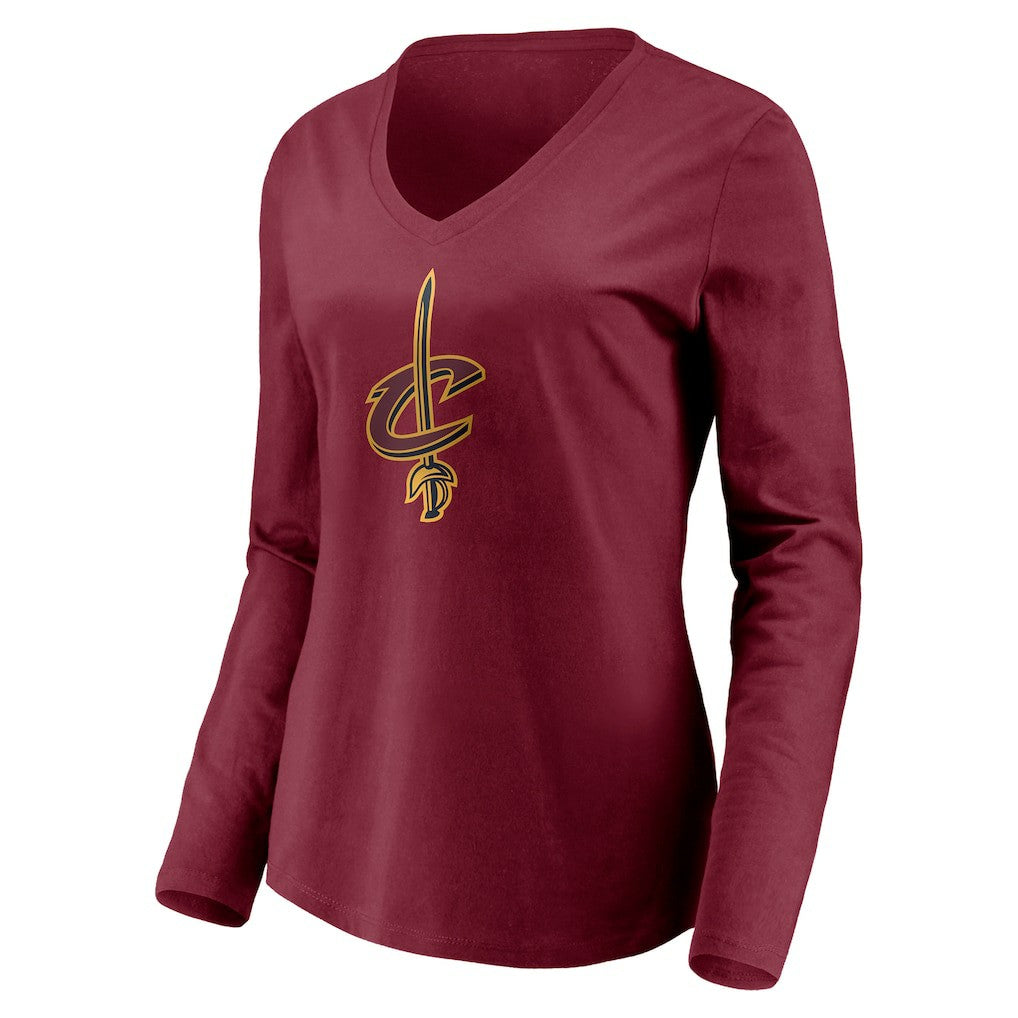 NBA Cleveland Cavaliers Women's Playmaker Personalized Name & Number Long Sleeve V-Neck T-Shirt sale