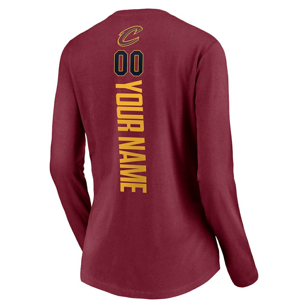 NBA Cleveland Cavaliers Women's Playmaker Personalized Name & Number Long Sleeve V-Neck T-Shirt sale