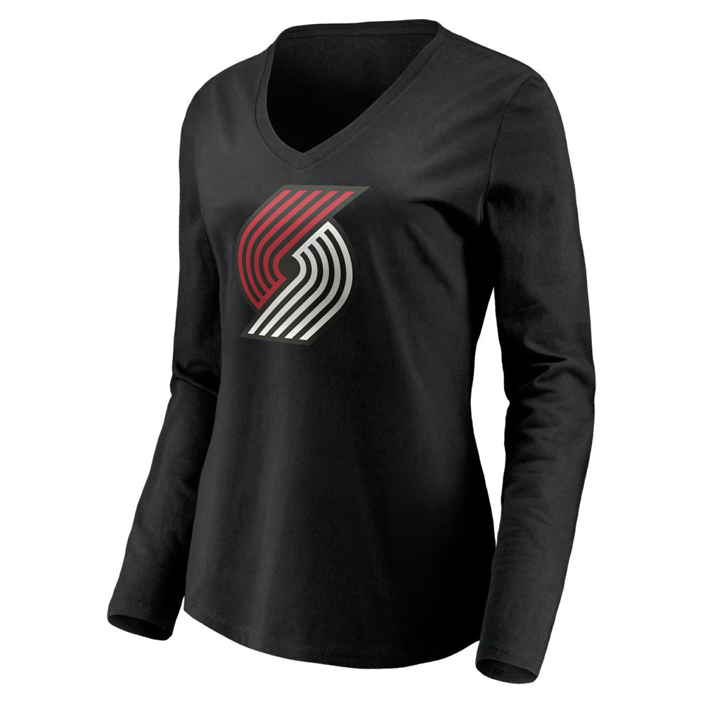 NBA Portland Trail Blazers Women's Playmaker Personalized Name & Number Long Sleeve V-Neck T-Shirt