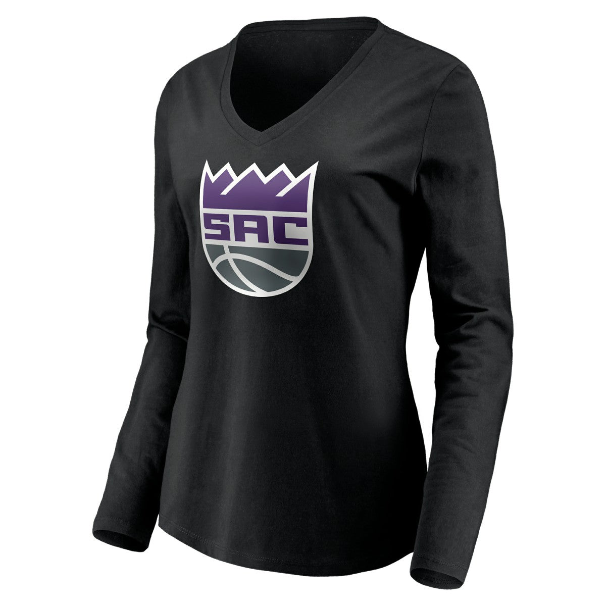 NBA Sacramento Kings Women's Playmaker Personalized Name & Number Long Sleeve V-Neck T-Shirt