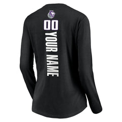NBA Sacramento Kings Women's Playmaker Personalized Name & Number Long Sleeve V-Neck T-Shirt