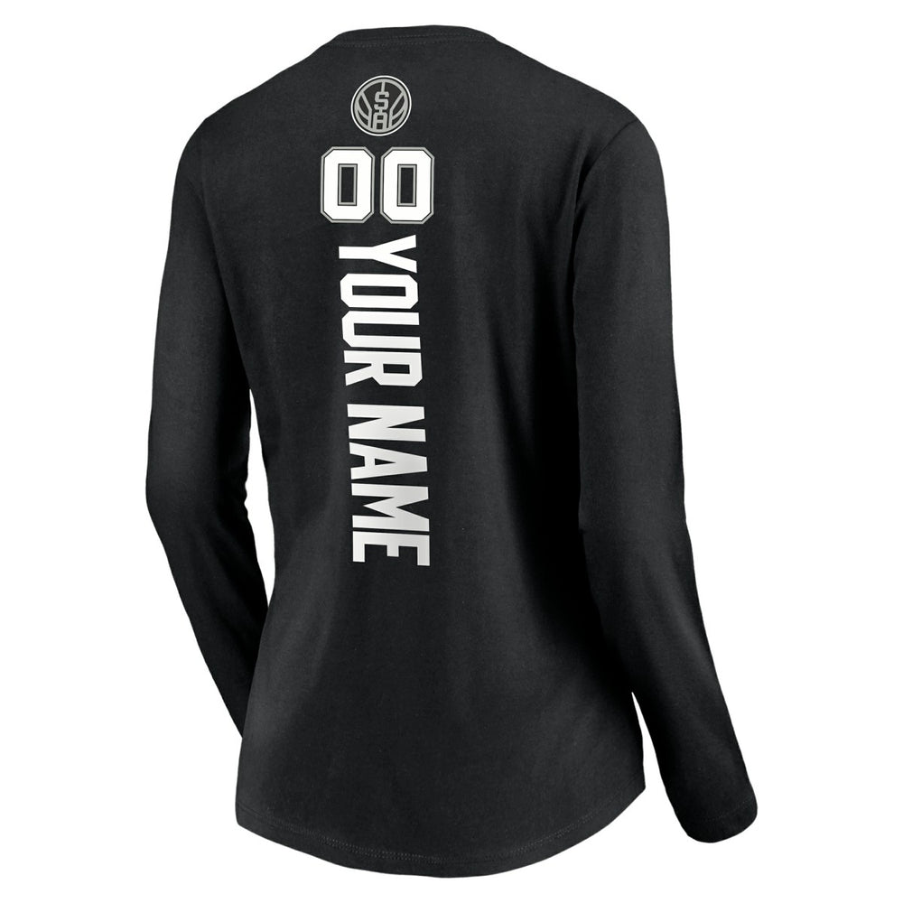 NBA San Antonio Spurs Women's Playmaker Personalized Name & Number Long Sleeve V-Neck T-Shirt