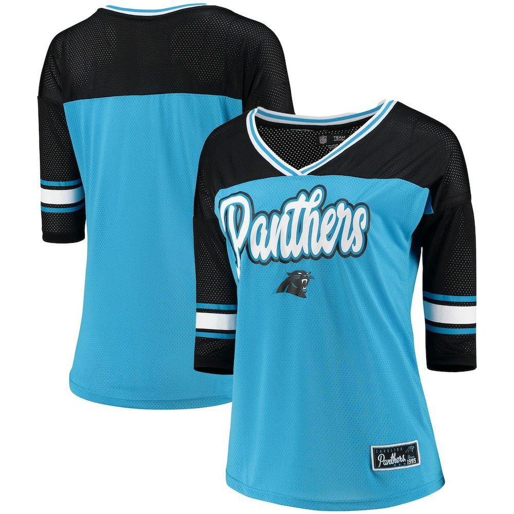 5th & Ocean by  Women's Mesh Long Sleeve T-Shirt - Carolina Panthers