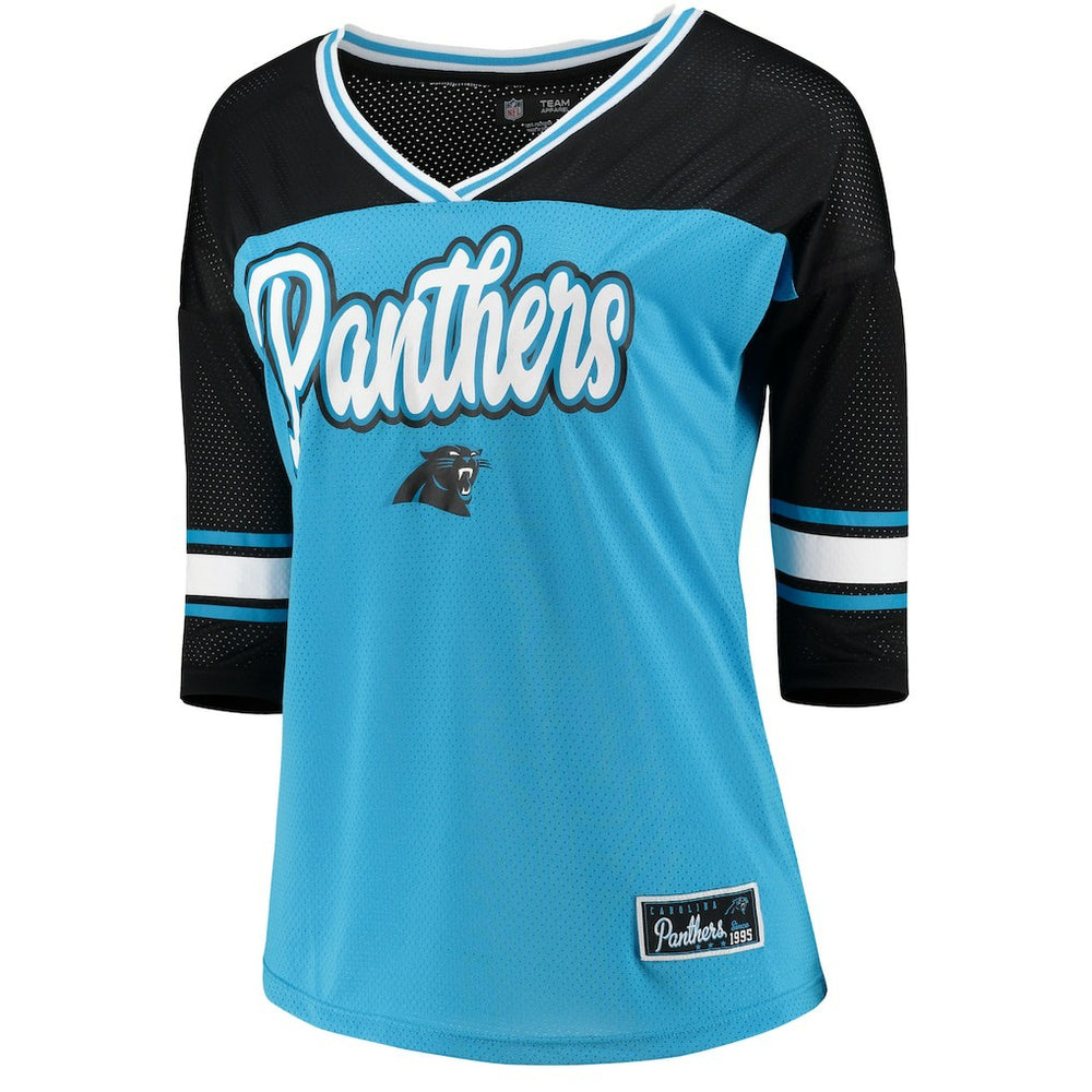 5th & Ocean by  Women's Mesh Long Sleeve T-Shirt - Carolina Panthers