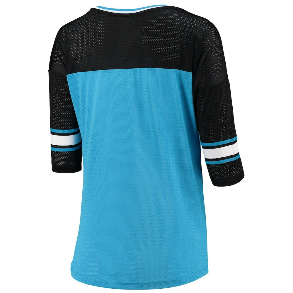 5th & Ocean by  Women's Mesh Long Sleeve T-Shirt - Carolina Panthers