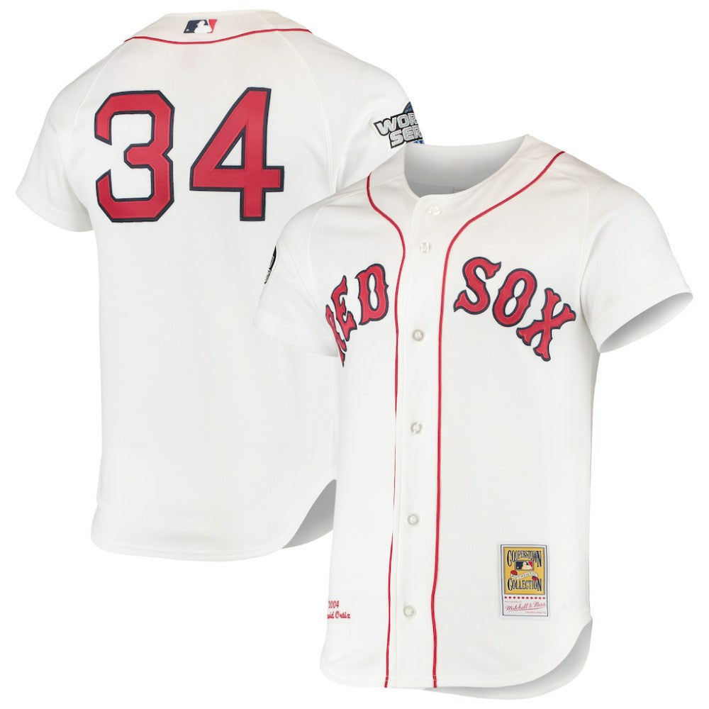 MLB David Ortiz Boston Red Sox Mitchell & Ness 2004 Cooperstown Collection Home Authentic Jersey