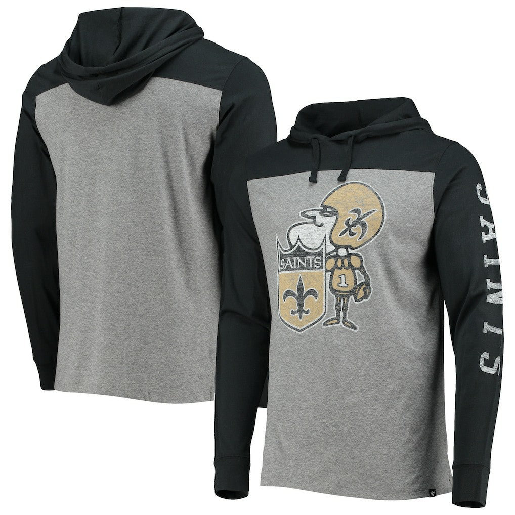 '47 Franklin Wooster Throwback Long Sleeve Hoodie T-Shirt - New Orleans Saints