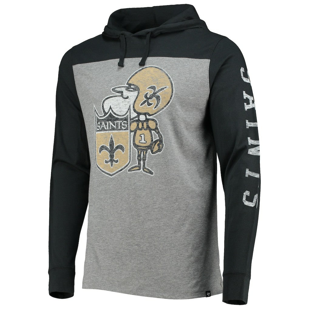 '47 Franklin Wooster Throwback Long Sleeve Hoodie T-Shirt - New Orleans Saints