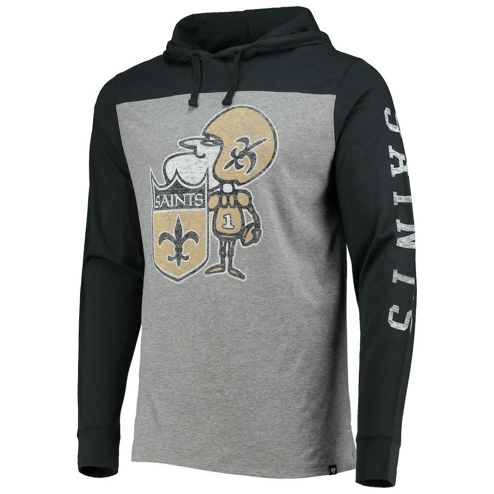 '47 Franklin Wooster Throwback Long Sleeve Hoodie T-Shirt - New Orleans Saints
