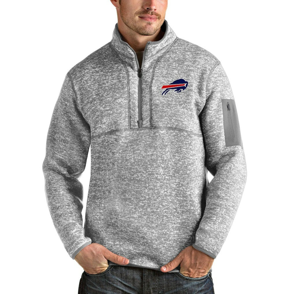 Antigua Team Logo Fortune Quarter-Zip Pullover Jacket - Buffalo Bills