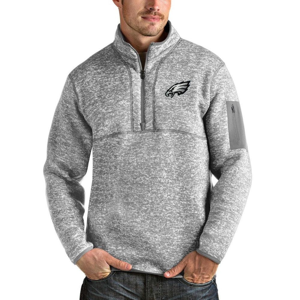 Antigua Team Logo Fortune Quarter-Zip Pullover Jacket - Philadelphia Eagles