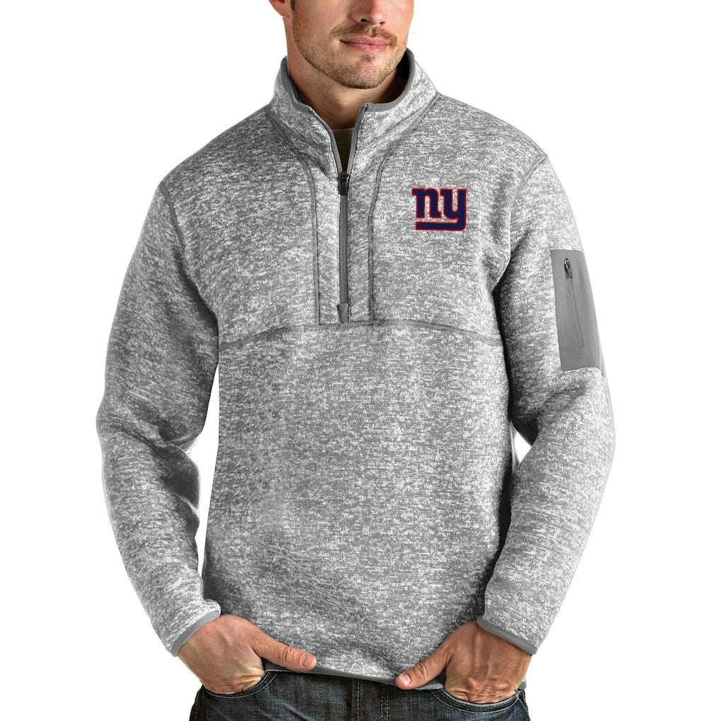 Antigua Team Logo Fortune Quarter-Zip Pullover Jacket - New York Giants