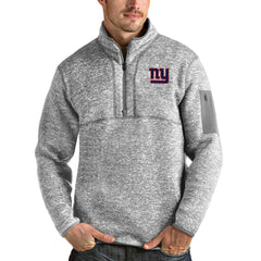 Antigua Team Logo Fortune Quarter-Zip Pullover Jacket - New York Giants