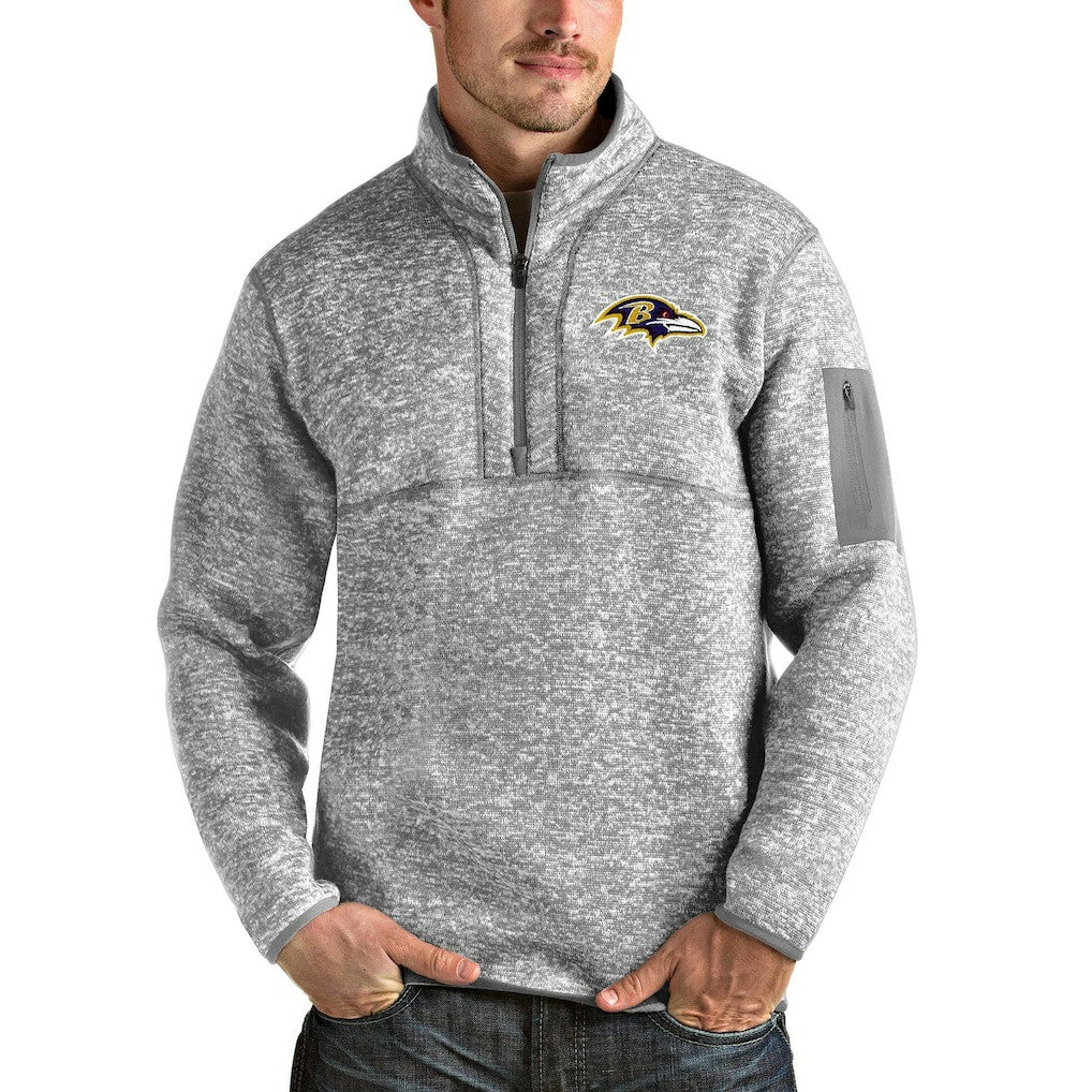 Antigua Team Logo Fortune Quarter-Zip Pullover Jacket - Baltimore Ravens