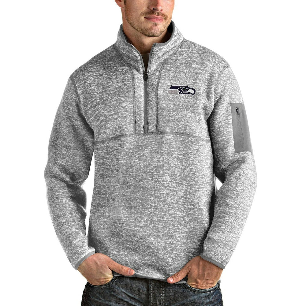 Antigua Team Logo Fortune Quarter-Zip Pullover Jacket - Seattle Seahawks