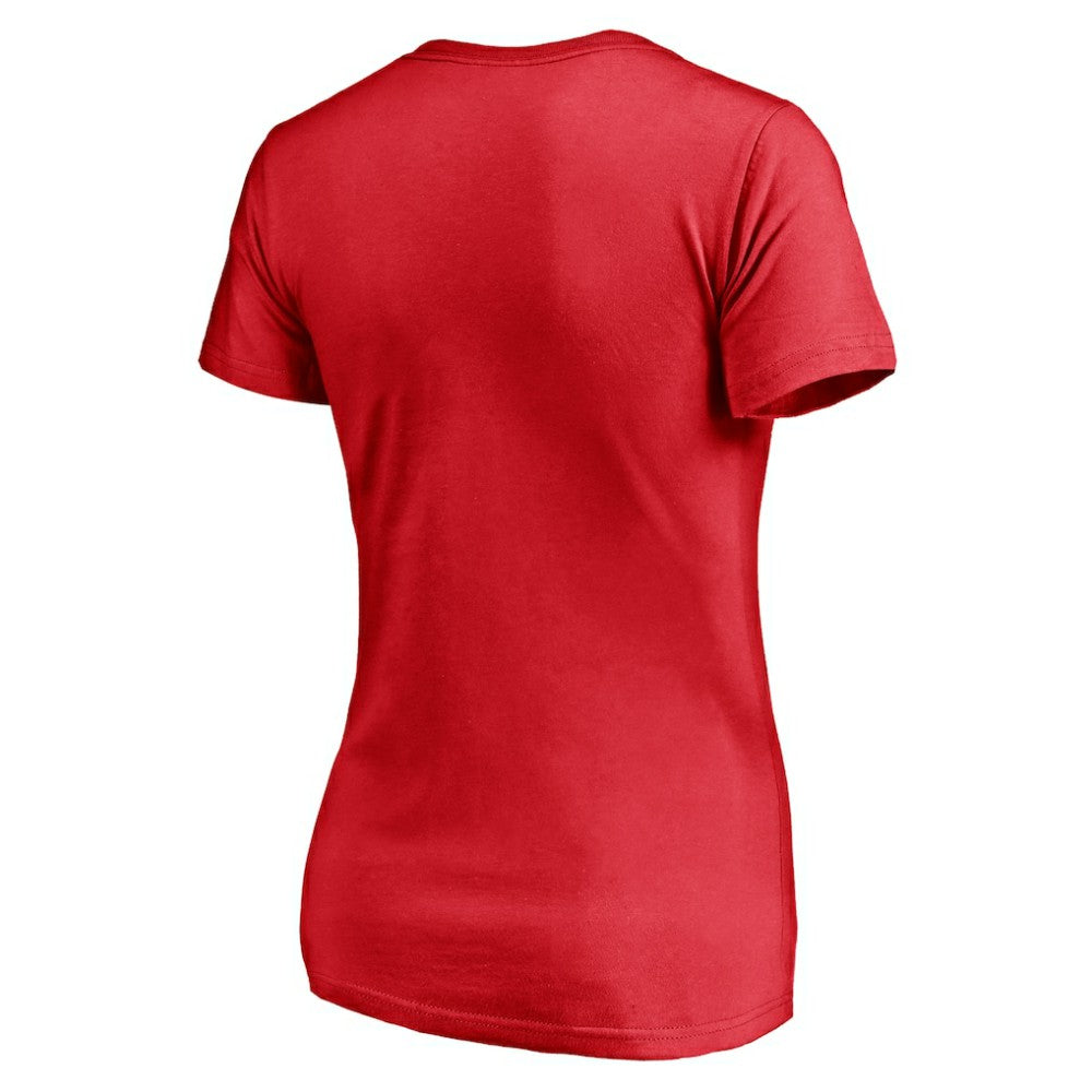 NHL Red Calgary Flames Fanatics Women's Plus Size Mascot In Bounds V-Neck T-Shirt